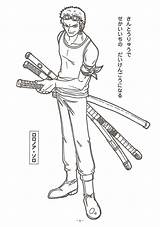 Coloring Colorear Zoro Anime Roronoa Printablecolouringpages sketch template