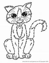 Coloring Cat Pages Kids Printable Animal Color Cats Games Rich Pussy Fun Colouring Stamps Print Adult Pic Kitty Halloween Cute sketch template