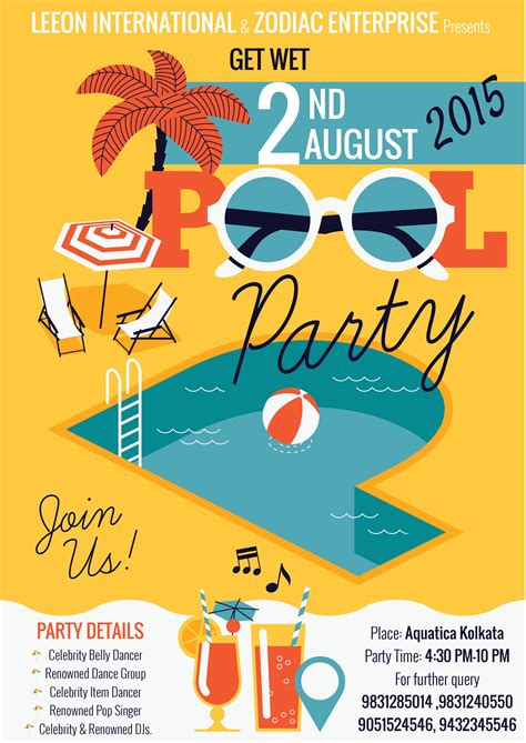 wet pool party invite  pool parties poster party poster design graphique beach