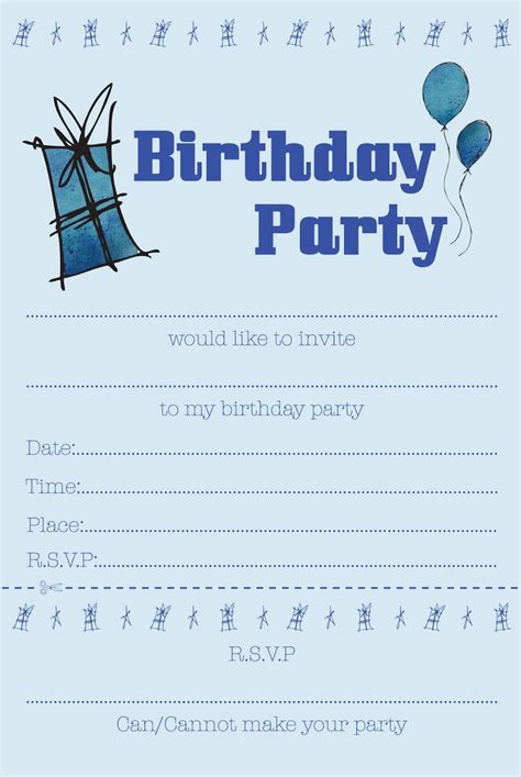 birthday invitation templates boy printable templates