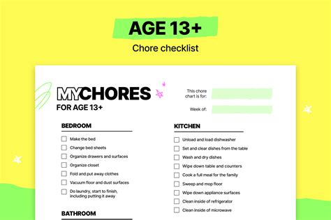 printable chore charts  kids  mydoh