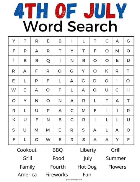 july word search printable printable   july word