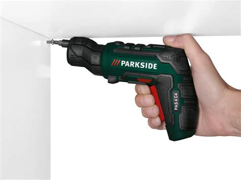 parkside® akkuschrauber pas4 4 aufsätze lithium ionen akku