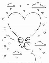 Coloring Heart Valentines Planerium Pages Login Balloon Clouds Balloons sketch template