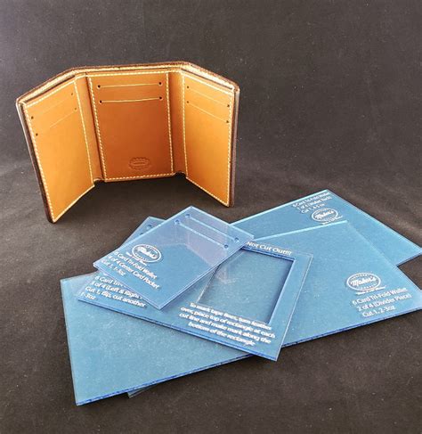tri fold wallet template set  card makers leather supply