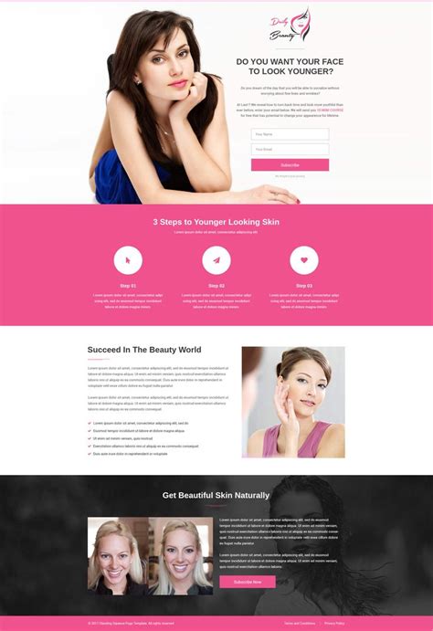 spa beauty salon  beauty parlor skin care squeeze page template