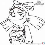 Arnold Hey Helga Coloring Pages Printable Cartoon Bestcoloringpagesforkids sketch template