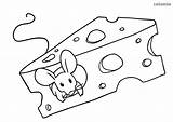 Cheese Mouse Animals Coloring Forest Pages Printable Sheets sketch template