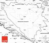 Bosnia Map Blank Herzegovina Simple East North West sketch template