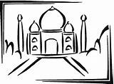 Mahal Taj sketch template