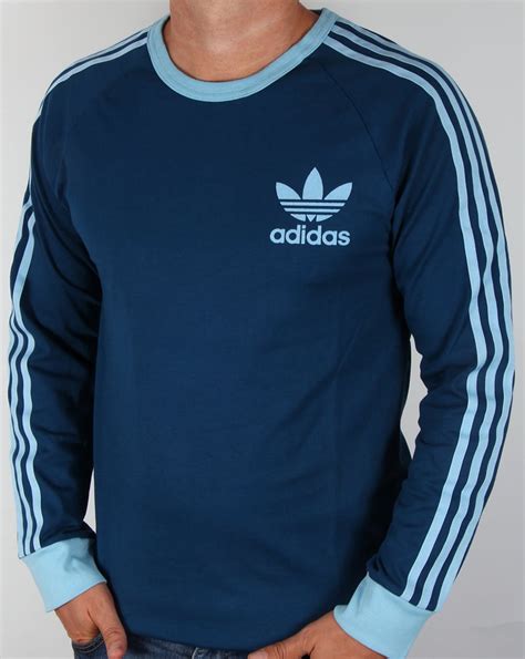 adidas originals  stripes oversized long sleeve  shirt shadow blueclear blue