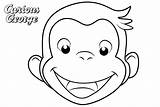 Curious George Face Drawing Simple Coloring Pages Printable Draw Kids Print Paintingvalley sketch template
