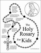 Rosary Pray Catholic Coloring Praying Prayer Prayers Thecatholickid Hail Fatima Creed Apostles Cnt Recite sketch template