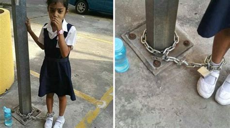 Malaysian Mother Chains Daughter To Lamp Post Leaves Her
