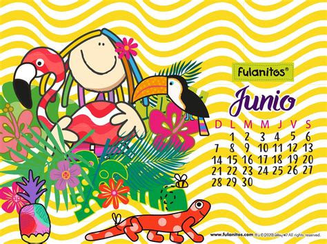 junio de  en  calendario junio calendarios bonitos fulanitos