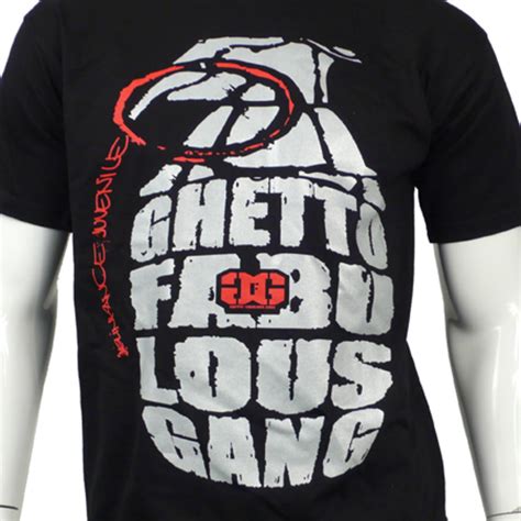 alpha 5 20 tee shirt ghetto fabulous gang grenade noir typo argent