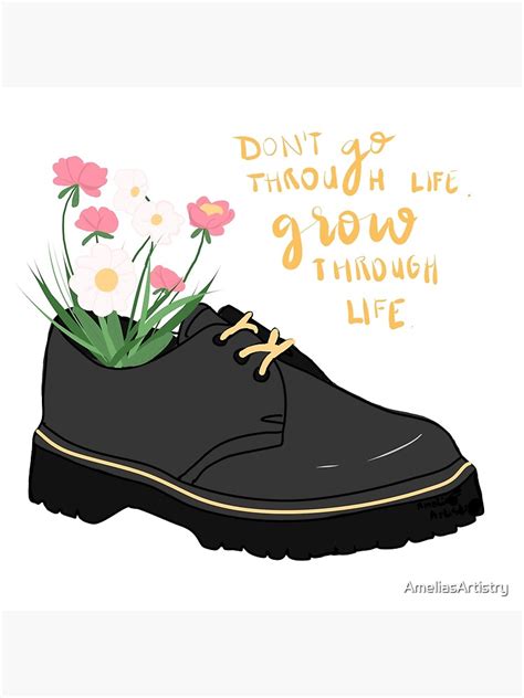 dr martens  growing wildflowers  quote poster  ameliasartistry redbubble