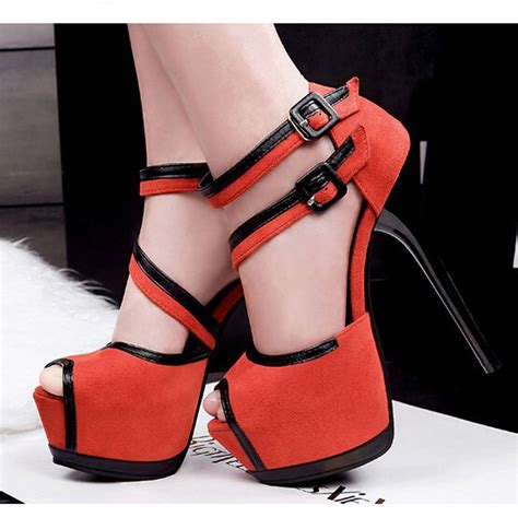 Fashion Sexy Extreme High Heels Platform Women Shoes Peep Toe Stilettos