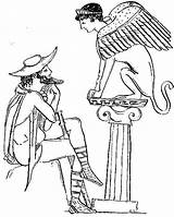 Oedipus Sphinx Greek Jamboree Vatican Riddle Aquel Verdad Escucha Solves Riddles sketch template