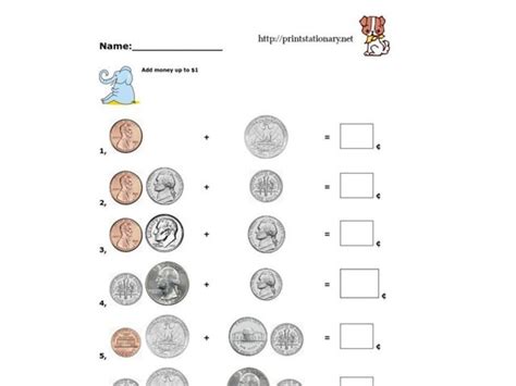 money addition worksheet   grade lesson planet