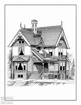 Vintage Coloring Adult Victorian Houses Book Homes Beautiful House Pages Books Click Clickamericana sketch template