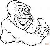 Gorilla Clipart Mountain Cartoon Coloring Pages Library Monkey sketch template