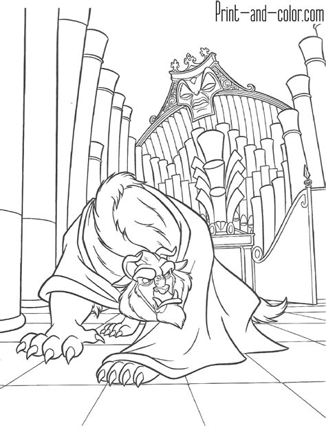 beauty   beast coloring pages print  colorcom