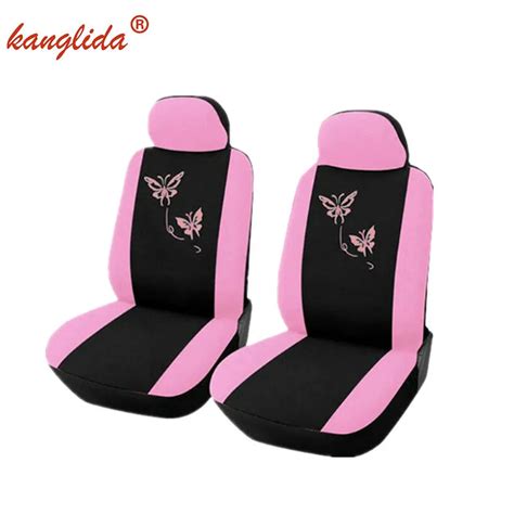 kanglida 2x front pink women car seat covers butterfly embroidery car