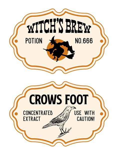 witches potion labels  printable     printablee