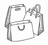Shopping Bag Drawing Illustration Cardboard Indonesia Shadow Stock Now sketch template