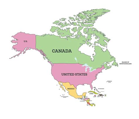 north america political map vector illustration  vector art