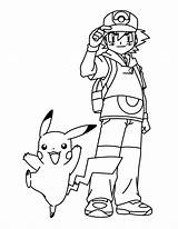 Pokemon Coloring Pages Pikachu Ash sketch template