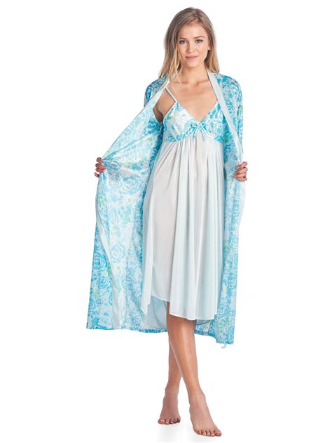 casual nights womens satin  piece robe  nightgown set walmartcom