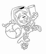 Selfie Coloring Astronaut Taking Pages Astronauts Printable Designlooter Drawing Drawings Version Click 11kb 480px Search sketch template