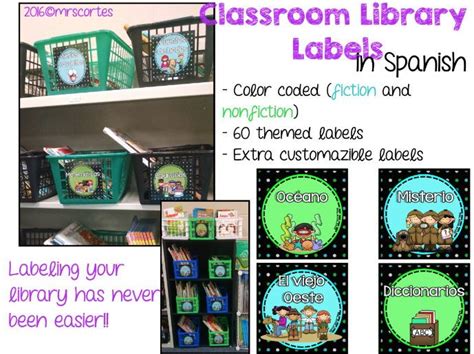 classroom library labels in spanish teaching resources
