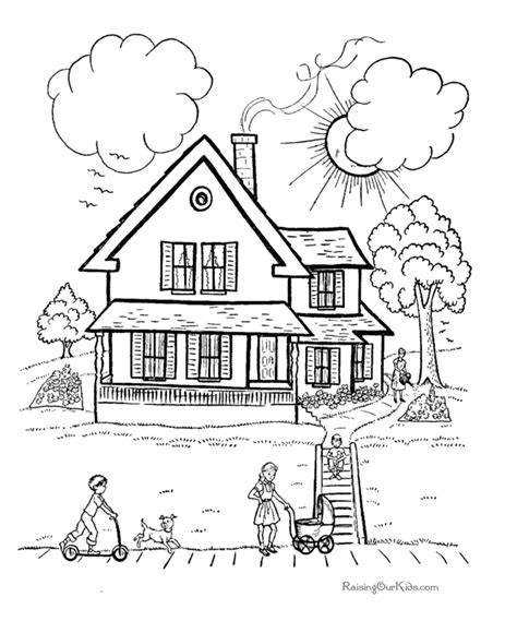 house coloring pages    print