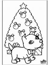 Christmas Coloring Dog Pages Puppy Funnycoloring Puppies Tree Santa Kitty Library Clipart Advertisement Popular sketch template