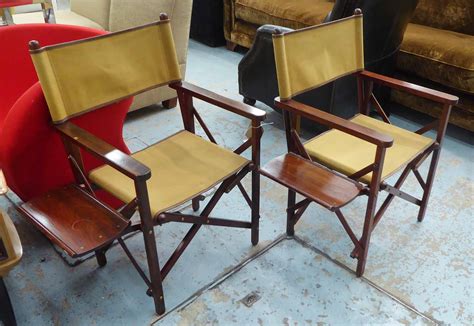 james purdey sons field chairs  pair folding campaign style cm