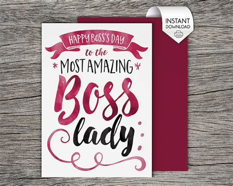 bosss day card bosses day card printable card boss etsy