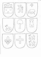 Escudos Medievales Escudo Castillos Apellidos Motivos Mitjana Dibujos Banderines Caballeros Leon Edat Epoca Caballero Estrella Lobo sketch template
