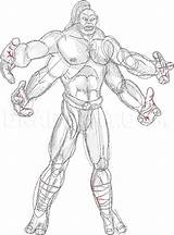 Goro Mortal Kombat sketch template