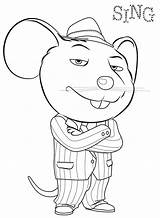 Sing Coloring Pages Movie Characters Printable Mouse Kids Mike Drawing Book Little Azcoloring Sign Color Colouring Hollywood Print Clipart Sheets sketch template