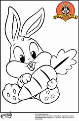 Baby Bunny Coloring Bugs Pages Cute Common sketch template