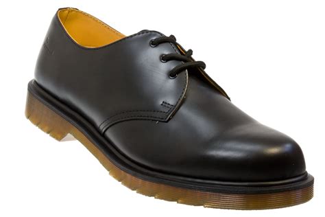 dr martens  pw black smooth leather mens womens smart shoes size   ebay