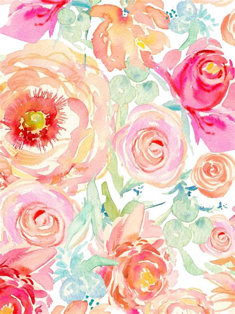 watercolor flower iphone wallpapers top free watercolor