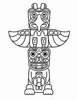 Totem Pole Coloring Pages Printable Kids sketch template