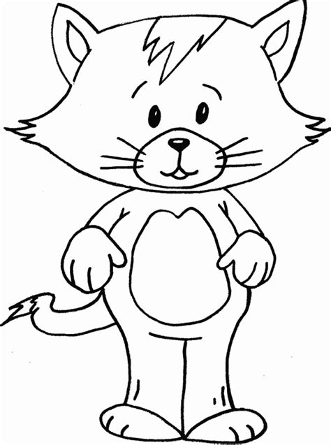 kitten outline coloring page coloring home