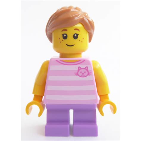 lego girl  pink striped shirt minifigure brick owl lego marketplace