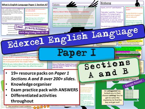 edexcel english language paper  teaching resources