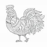Rooster Coloring Pages Adults Getdrawings Getcolorings sketch template